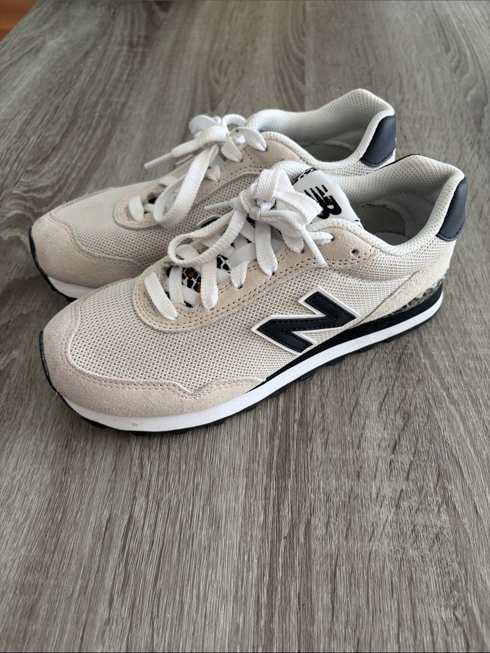 New Balance Kids Cream and Black Lace-Up Sneakers